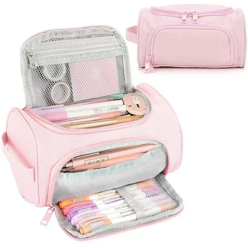 New Kawaii Pencil Case Large Capacity Cosmetic Bag Cute Pouch Box Back to School Pen Bag Supplies Korean Stationery
