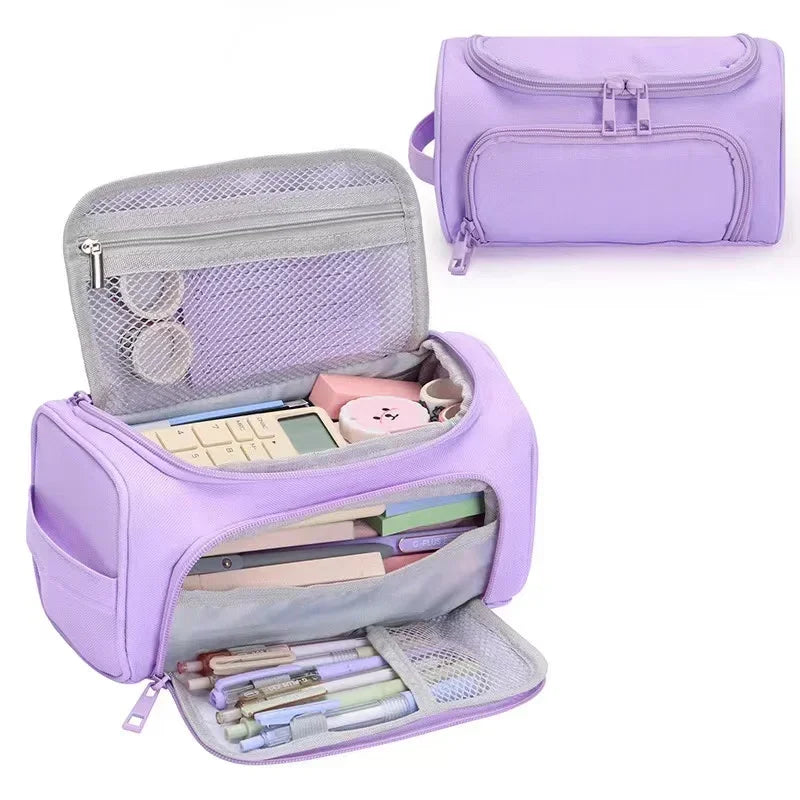 New Kawaii Pencil Case Large Capacity Cosmetic Bag Cute Pouch Box Back to School Pen Bag Supplies Korean Stationery