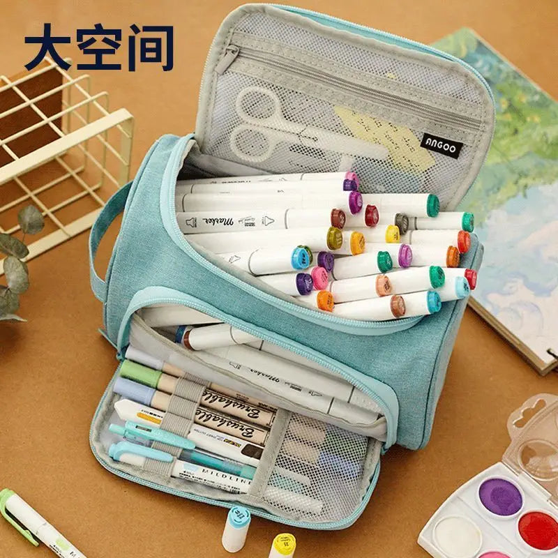 New Kawaii Pencil Case Large Capacity Cosmetic Bag Cute Pouch Box Back to School Pen Bag Supplies Korean Stationery