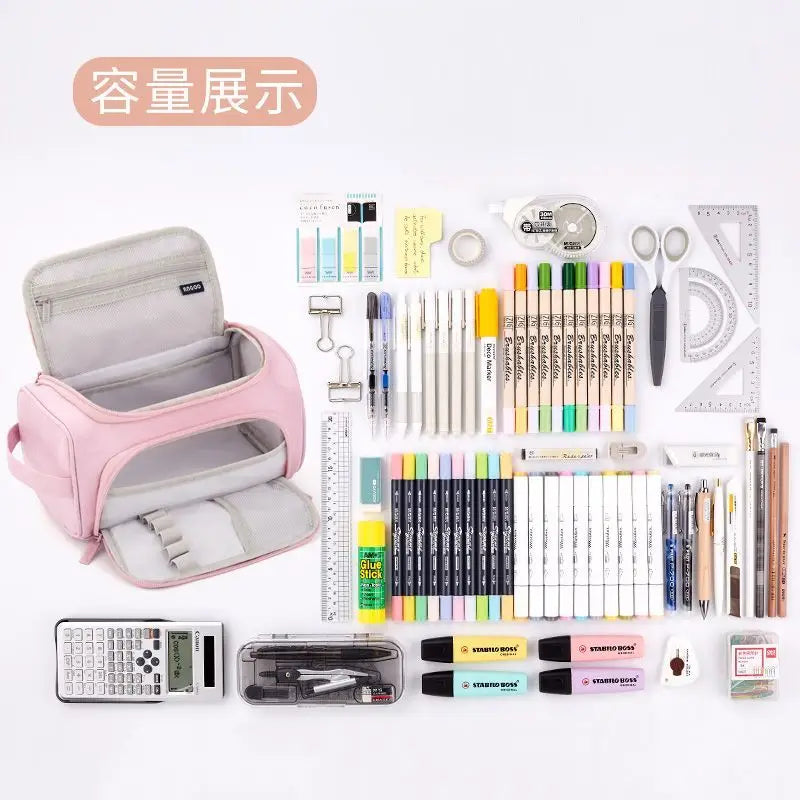 New Kawaii Pencil Case Large Capacity Cosmetic Bag Cute Pouch Box Back to School Pen Bag Supplies Korean Stationery