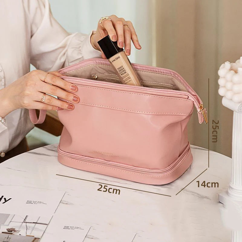 Giant Energy Cloud Makeup Bag Double layered Women's Portable Cosmetics Large Capacity Multi functional Storage Bag PU Waterproo