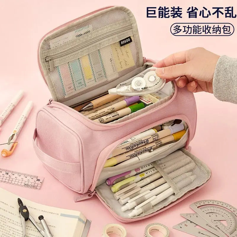 New Kawaii Pencil Case Large Capacity Cosmetic Bag Cute Pouch Box Back to School Pen Bag Supplies Korean Stationery