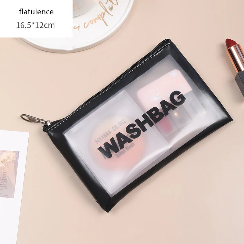 PU Women Makeup Bag Travel Storage Bag Cosmetic Toiletries Bag Organizer Bags Waterproof Washbag Transparent Cosmetic Cases