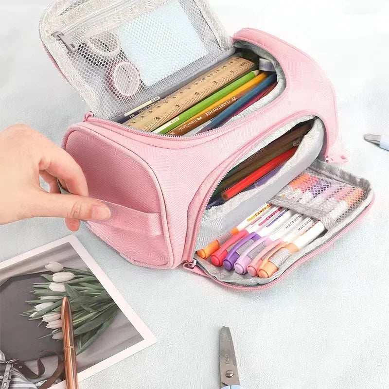 New Kawaii Pencil Case Large Capacity Cosmetic Bag Cute Pouch Box Back to School Pen Bag Supplies Korean Stationery